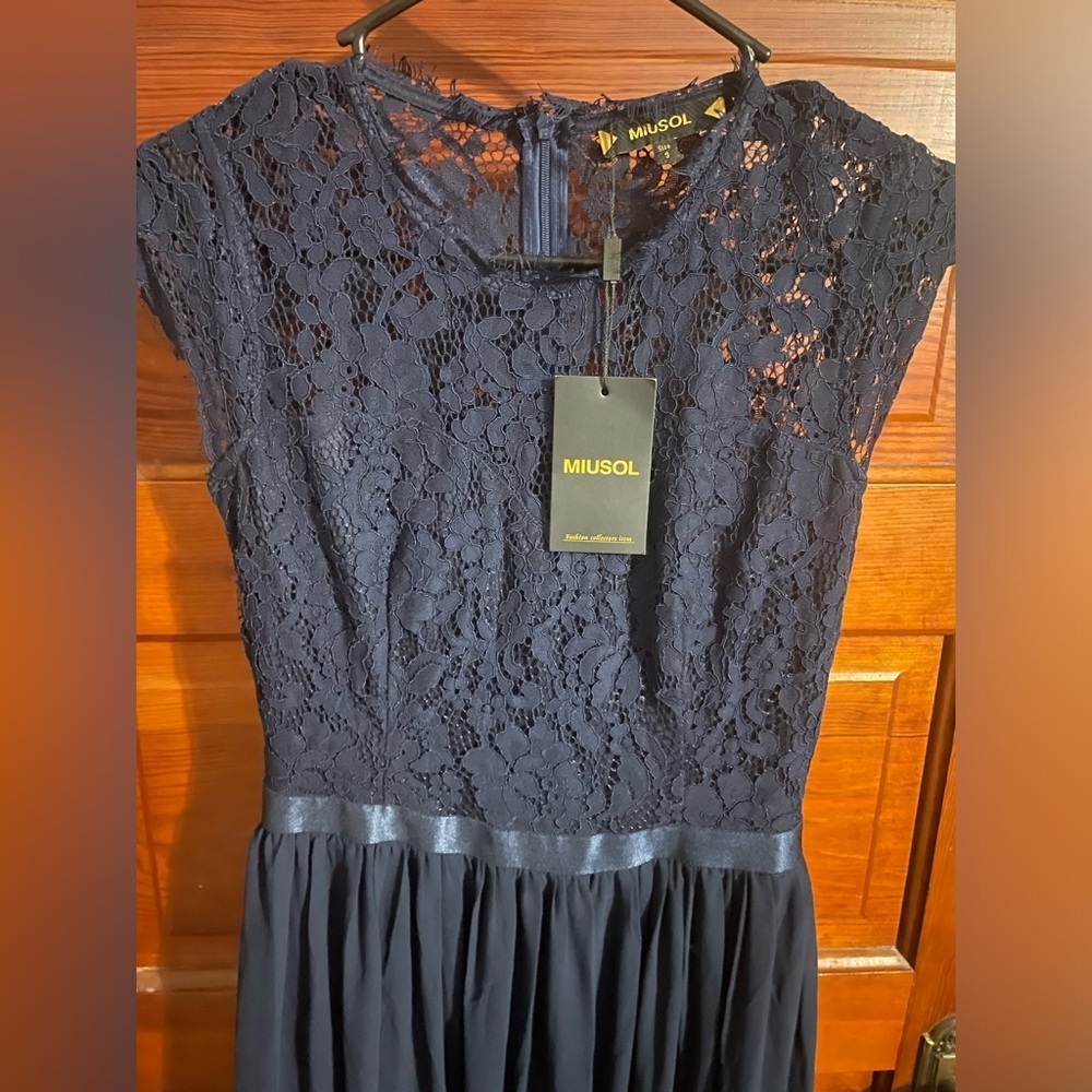 New With Tags Miusol Formal Navy Gown *make offers* - Picture 6 of 7